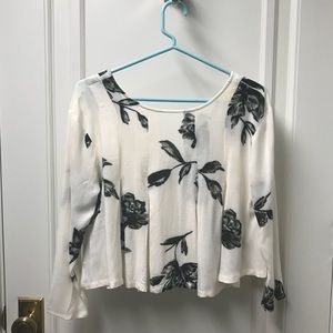B&W Floral Blouse